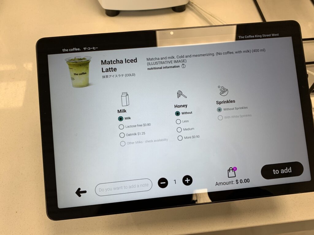 Tablet for Ordering 